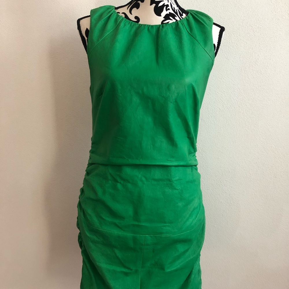 Diane Von Furstenberg runway leather dress
